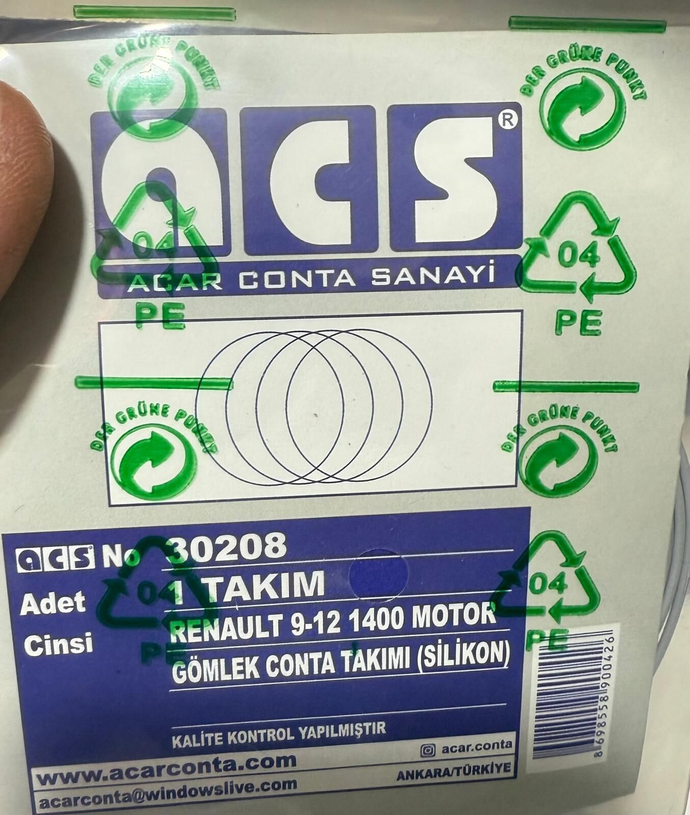 Gömlek Contası Takım Renault R12 1400 Cc